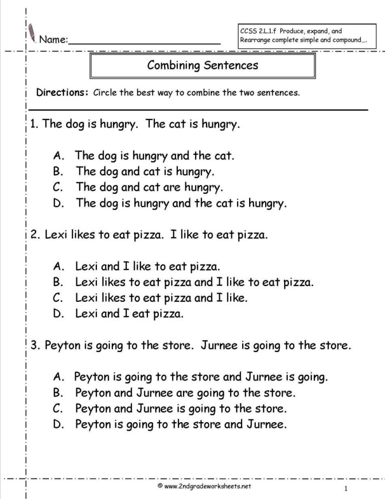 Simple And Compound Sentences Worksheets Pdf Grade 8