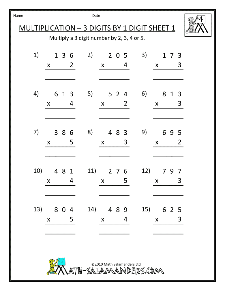 3rd Grade 2 Digit Multiplication Worksheets Grade 3 kidsworksheetfun
