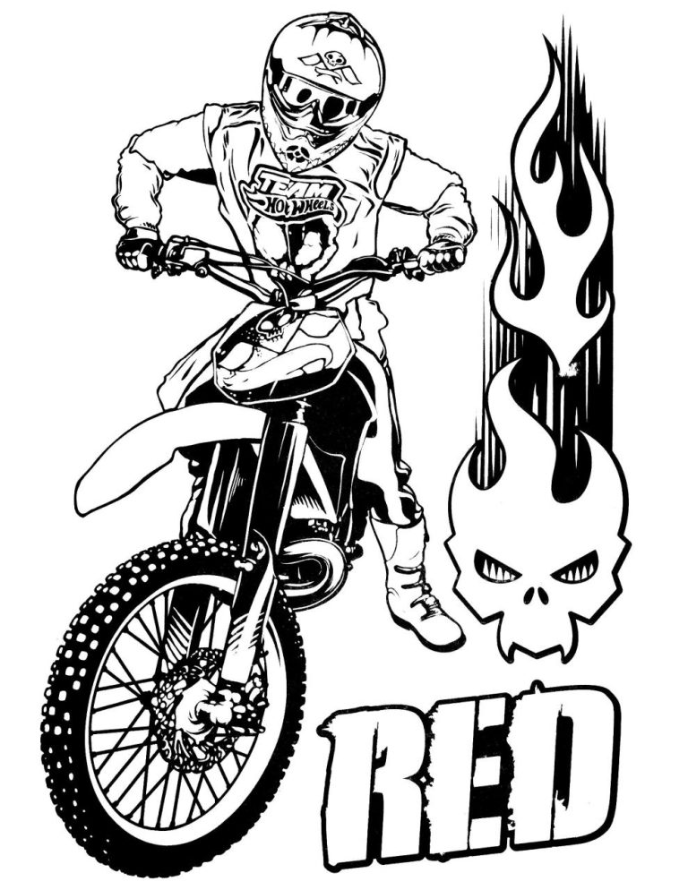 Hot Wheels Motorcycle Coloring Pages