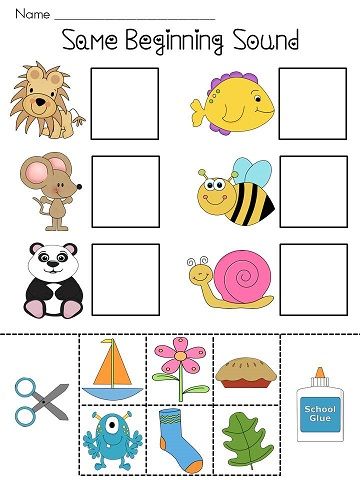 Beginning Sounds Worksheets For Kindergarten Cut And Paste