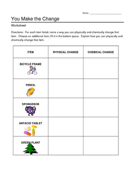 Grade 8 Physical And Chemical Changes Worksheet Answers Pdf
