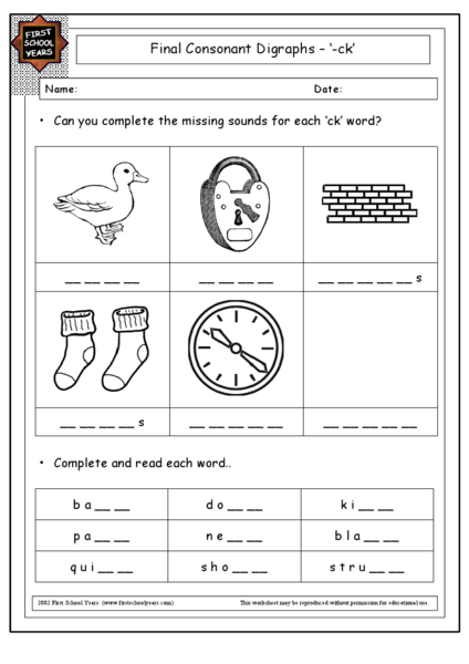 Consonant Digraphs Worksheets For Grade 3 Pdf