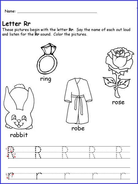Printable Letter R Worksheets For Kindergarten