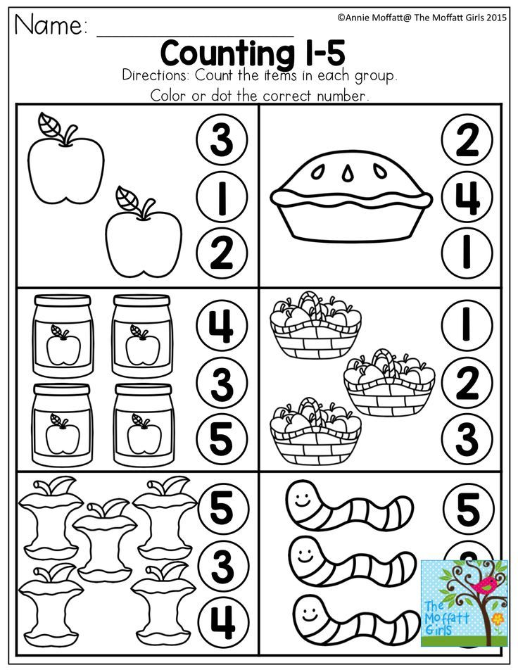 Free Counting Worksheets 1-5
