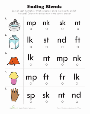 Final Consonant Blends Worksheets For Grade 2