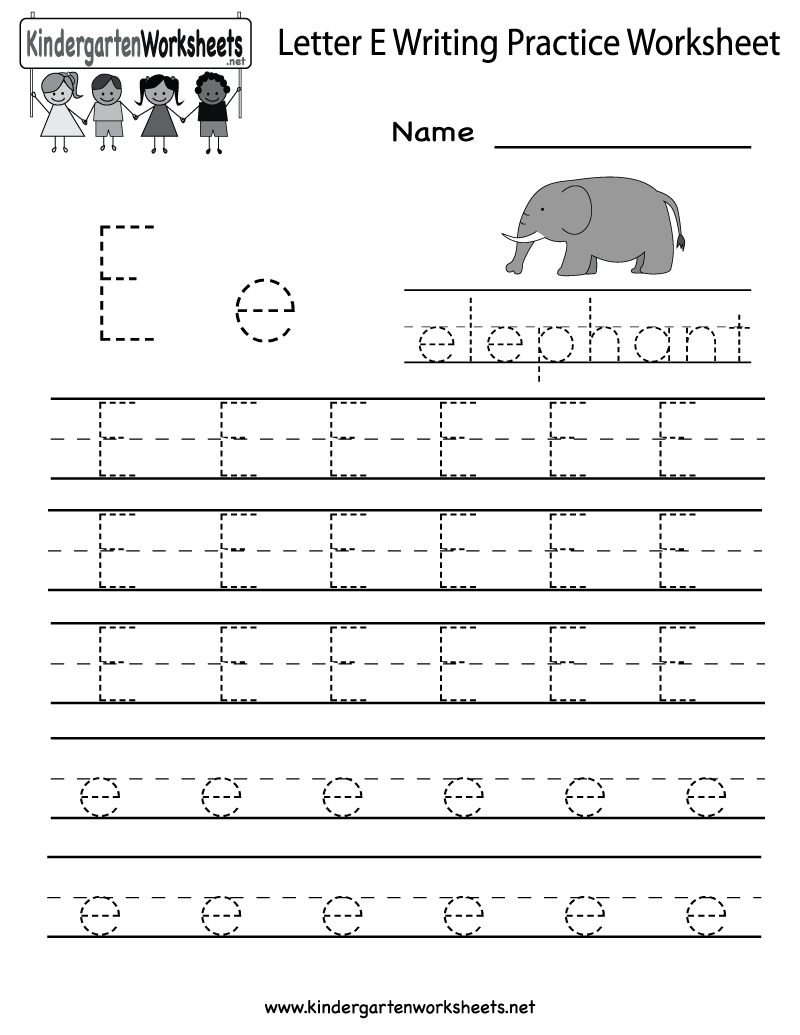 Handwriting Letter E Worksheets For Kindergarten