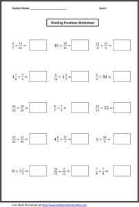 6th Grade Math Worksheets Multiplying Mixed Numbers 447104 Free