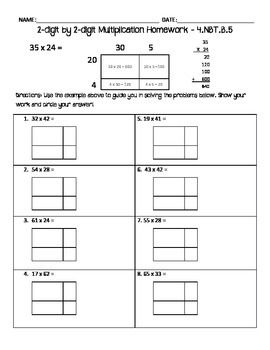 Fourth Grade 2 Digit By 2 Digit Multiplication Worksheets Pdf With Answers