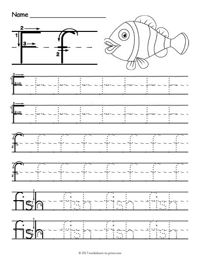 Tracing Letter F Worksheets For Preschool
