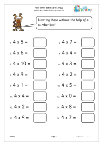 4x table up to 10 (2) Multiplication Maths Worksheets for Year 3 (age
