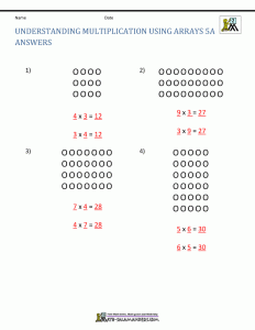 Understanding Multiplication using arrays 5A in 2020 Multiplication
