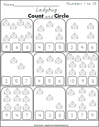 Counting Worksheets 1-10 For Kindergarten