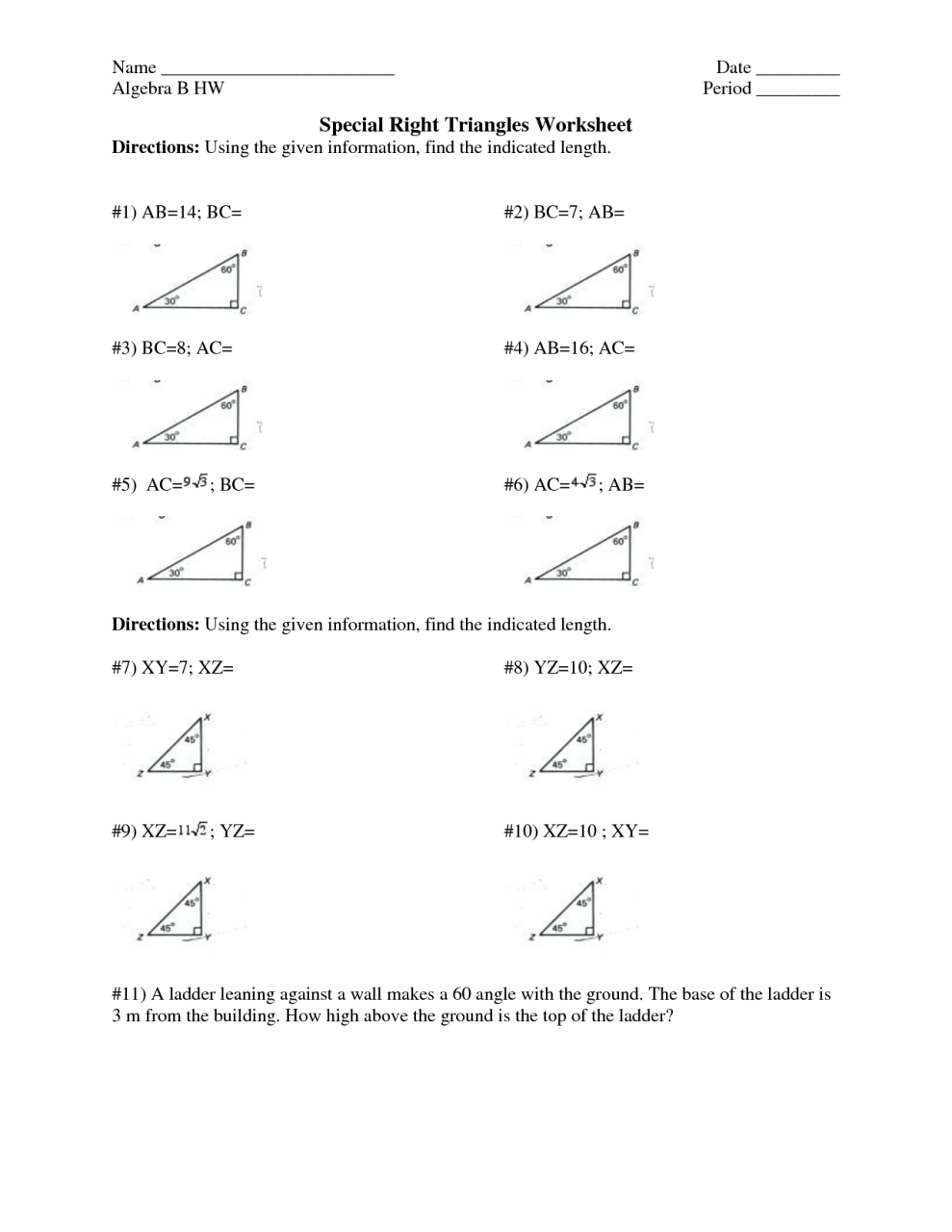 Grade 11 Trigonometry Worksheets With Answers