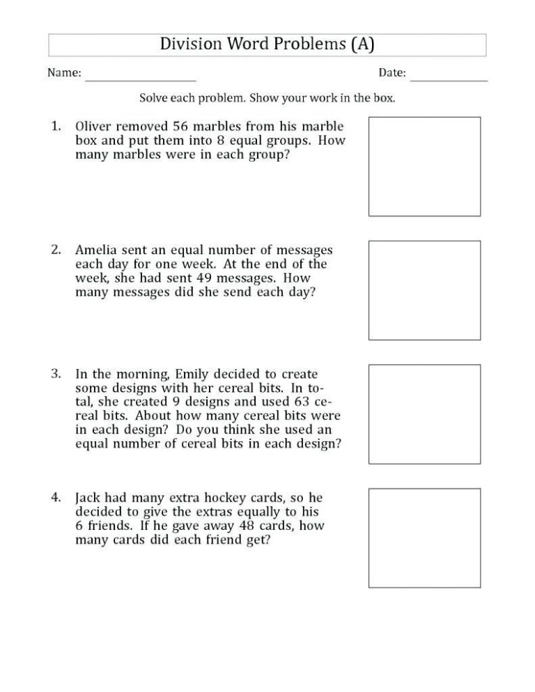 Multiplication Word Problems Worksheets Grade 4 Pdf