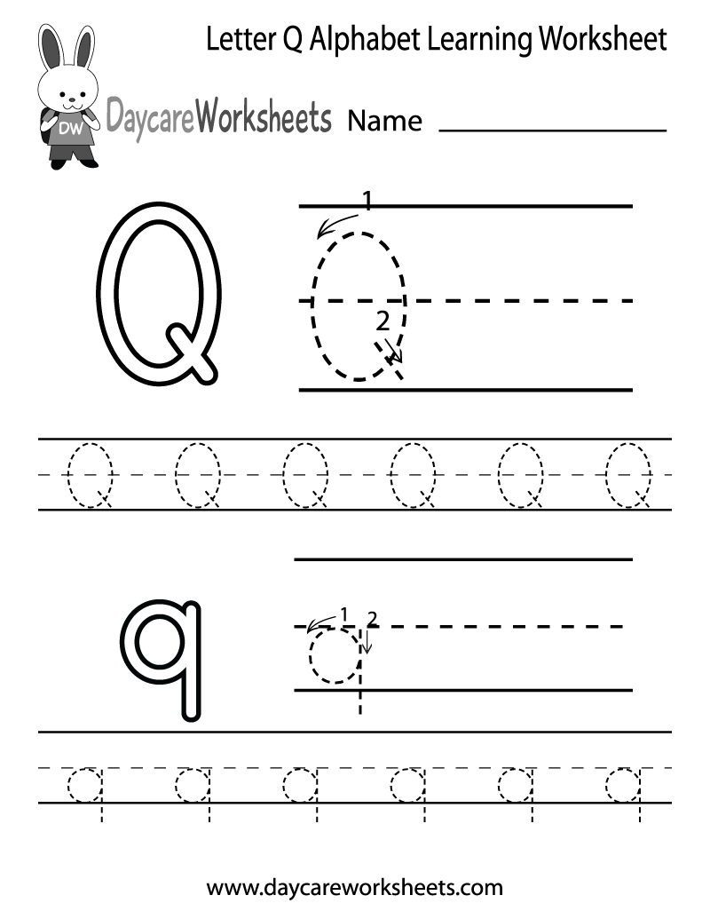 Letter Q Tracing Worksheets Pdf