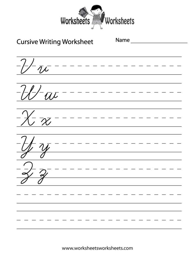 Free Cursive Practice Sheets For Adults