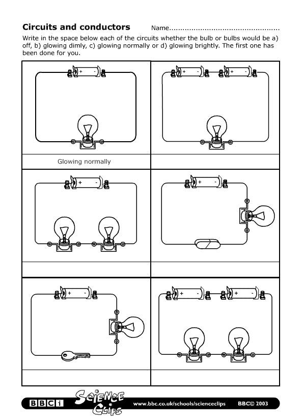 Drawing Electrical Circuits Worksheet