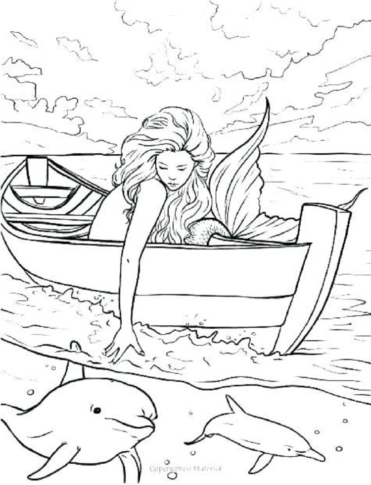 Coloring Pages Of Mermaids And Dolphins