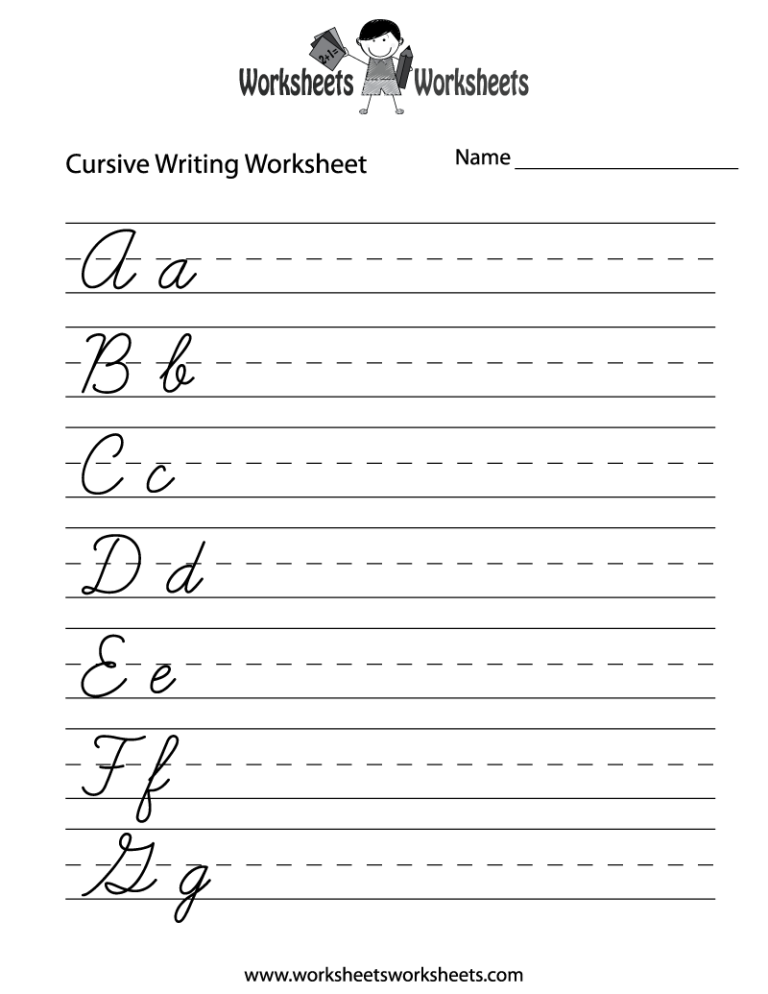 Beginner Free Printable Cursive Practice Sheets