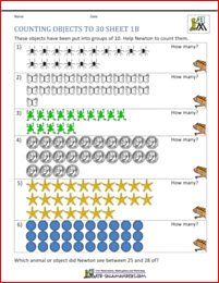 Number Counting Worksheets 1 50