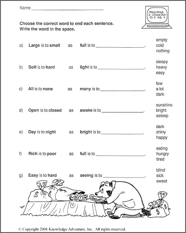 Second Grade Grade 2 English Worksheets With Answers