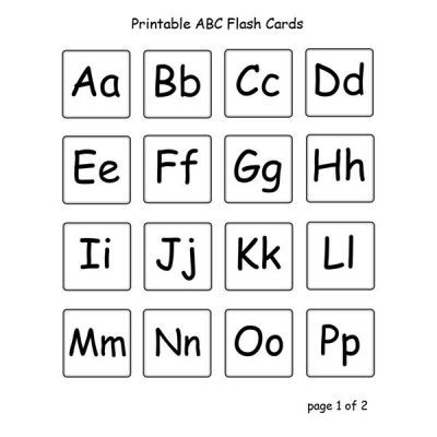 Printable Alphabet Flash Cards Black And White