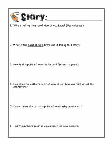 4th Grade Point Of View Worksheets Pdf