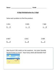Multiplication 4 Digit by 1 Digit worksheet