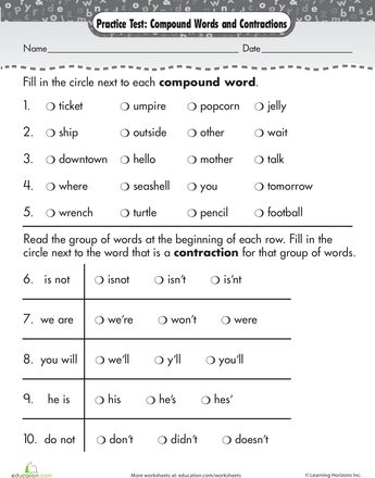 5th Grade Contractions Worksheet Grade 5