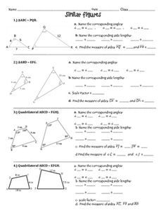 Similar Figures Worksheet Answer Key Fill In The Blank