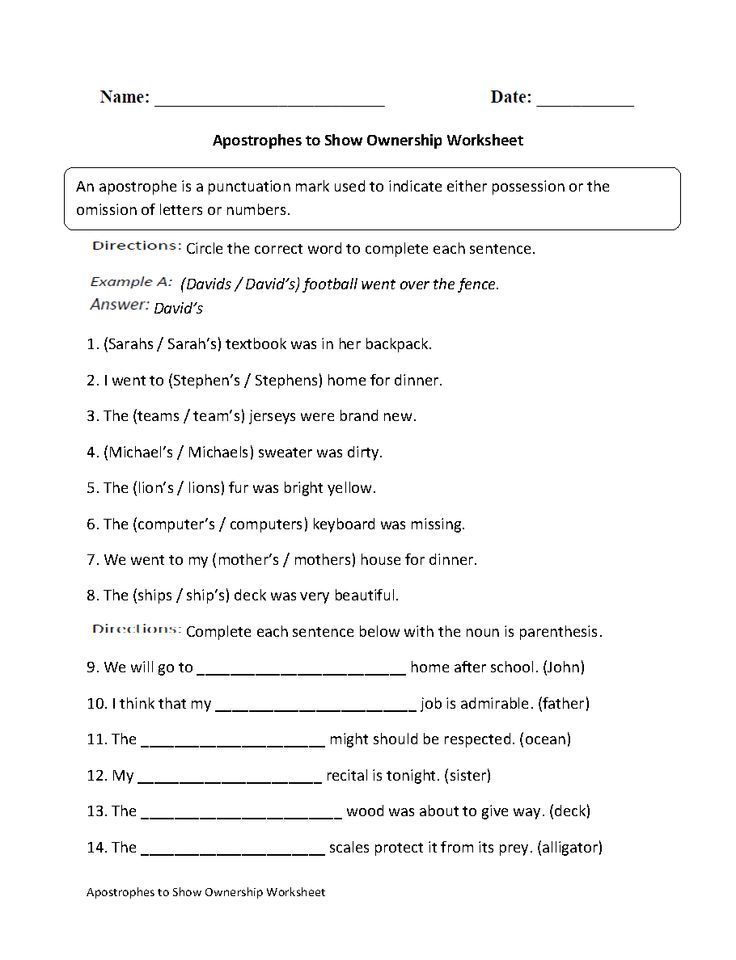 Grade 3 Apostrophe Worksheets With Answers