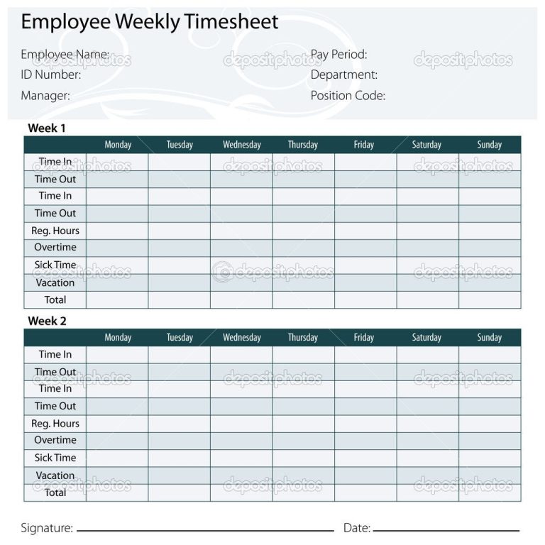 Employee Worksheet Template Excel