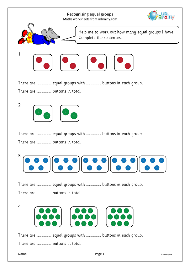 Recognising equal groups Multiplication by