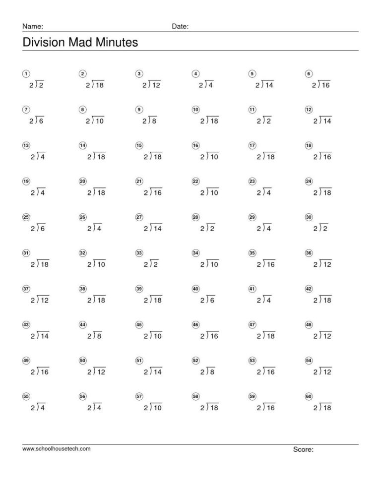Multiplication 4th Grade Math Worksheets Division