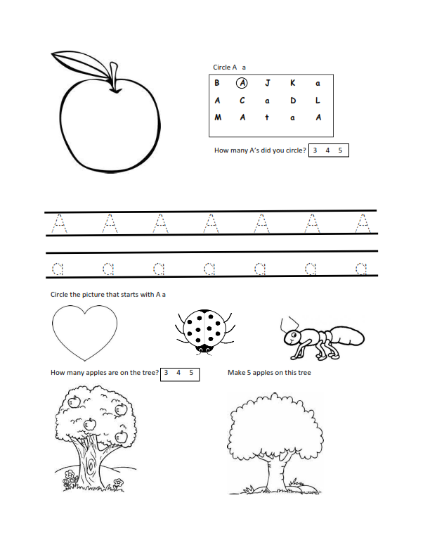 Printable Activity Sheets For 2 Year Olds