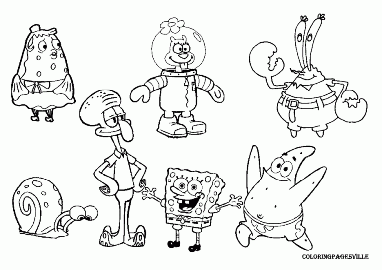 Coloring Pages Spongebob And Friends