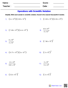 Operations with Scientific Notation Pinterest