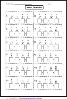 Ordering Fractions Worksheet Pdf With Answers