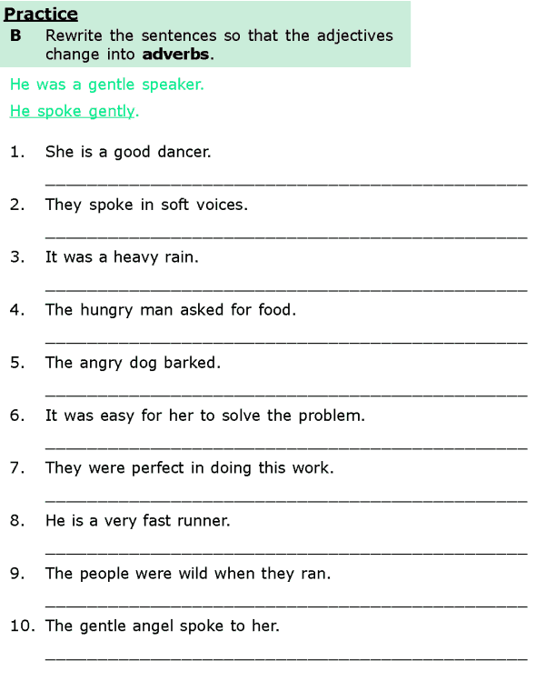 6th Grade Adverb Worksheets With Answer Key