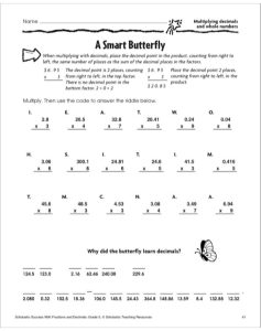 A Smart Butterfly (Multiplying Decimals and Whole Numbers) Scholastic
