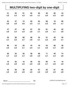 6th Grade 2 Digit By 2 Digit Multiplication Worksheets Pdf