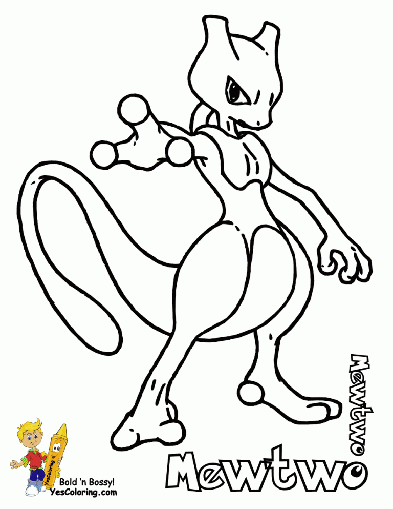 Coloring Pages Pokemon Mewtwo