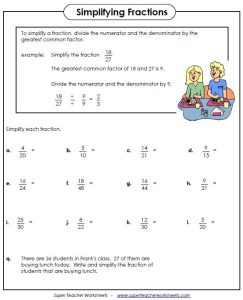Fraction Worksheets Fractions worksheets, Simplifying fractions