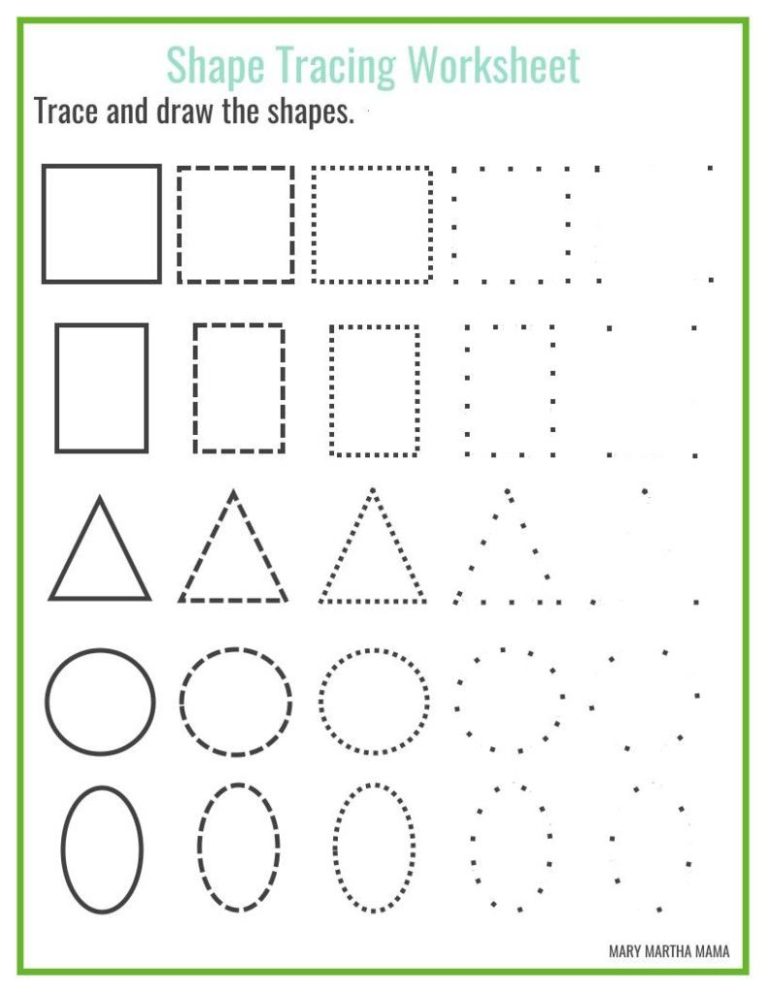 Tracing Shapes Activities For Preschoolers