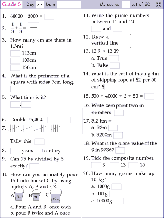 Mental Maths Worksheet For Class 3 Pdf