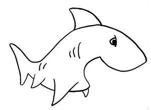 A Simple Drawing Of Shark Coloring Page Kids Play Color