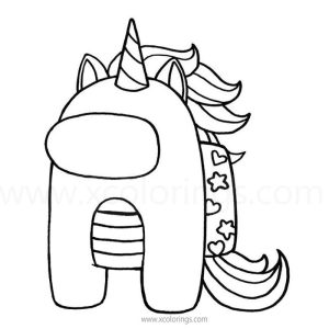 Among Us Unicorn Skin Coloring Pages