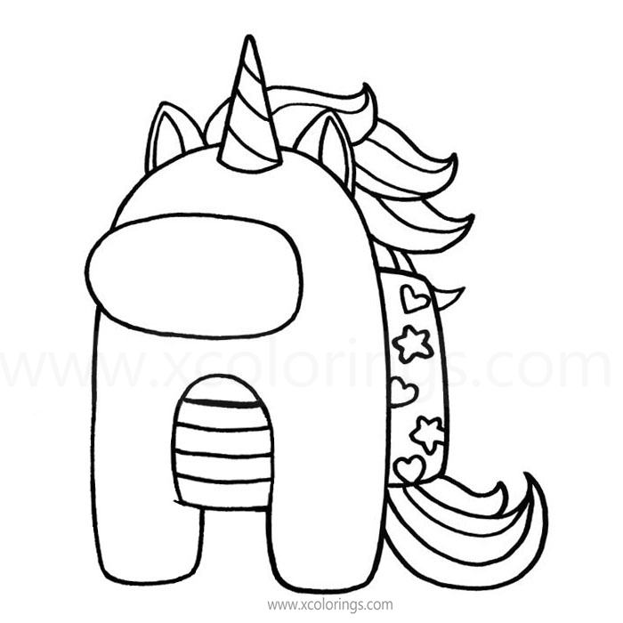 Among Us Coloring Pages Unicorn