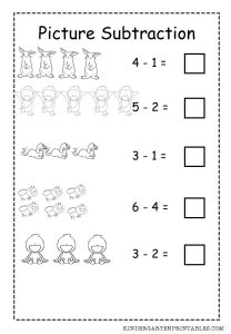 Basic Picture Subtraction Worksheet Free Printable