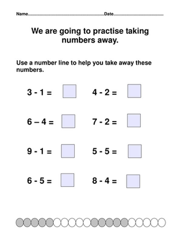 Simple Subtraction Worksheets For Grade 1